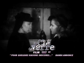 La cl de verre (The Glass Key) 1942 - test DVD - Menu